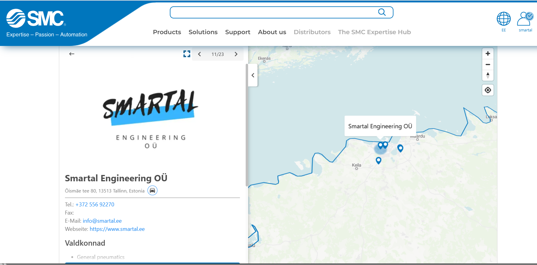Oleme ametlik SMC Pneumatics partner